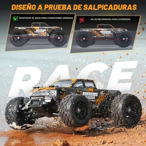Miniatura 7 de HAIBOXING Camión monstruo a control remoto RC escala 1:18 18859E, auto a control remoto rápido de 2.4 GHz, 4 ruedas motrices, vehículo eléctrico