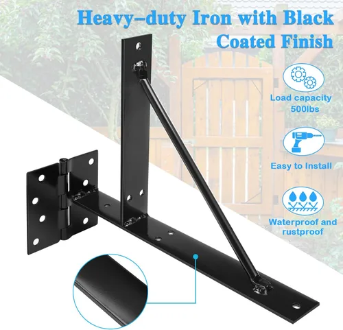 Miniatura 3 de Kit de herrajes para puerta de valla resistente, kit anti caída, 2x4s ajustables para puertas de valla de madera, ventanas y puertas de cobertizo