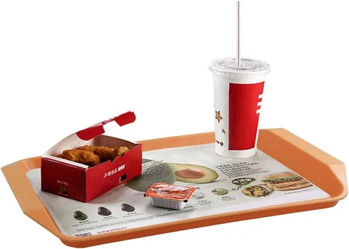 Miniatura 5 de Bandejas de plástico de comida rápida para comer, 17 x 11.8 pulgadas, juego de 4