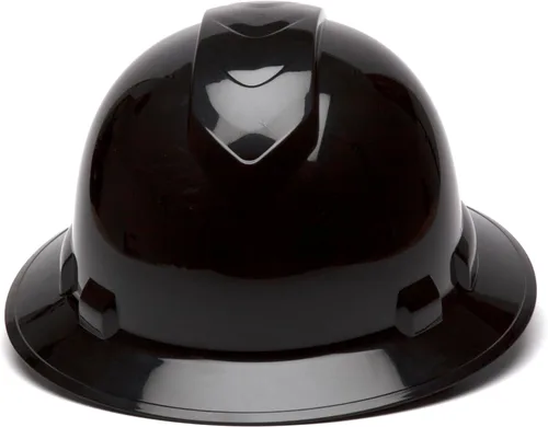 Miniatura 2 de Pyramex Ridgeline - Casco duro de ala completa, 4 puntos, con trinquete, color negro
