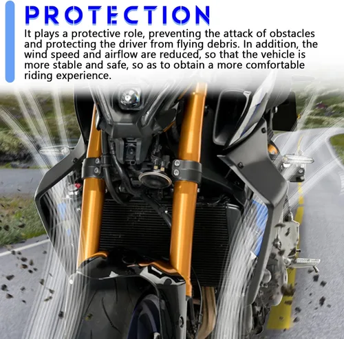 Miniatura 4 de Deflectores fijos de ala de carenado de aleta para motocicleta Downforce Downforce Downforce Naked Spoilers para Y.amaha MT09 MT 09 MT-09 SP 2021