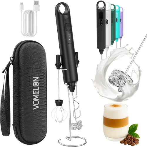 Miniatura 9 de Espumador de leche recargable de mano de 3 velocidades para café [3 batidores] Mezclador eléctrico de bebidas para latte, capuchino, café, huevos