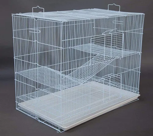Miniatura 11 de Jaula de 3 niveles plegable para hurones, chinchillas, deslizadores de azúcar y ratas, portador de animales a prueba de mordidas, jaula de viaje