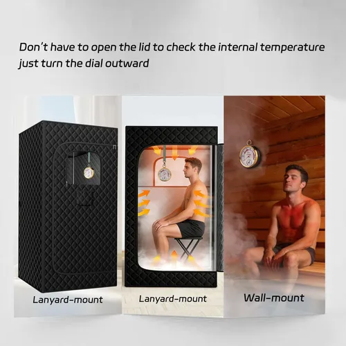 Miniatura 3 de Andelov - Termómetro e higrómetro de sauna (FahFahrenheit) con soporte de cordón, monitor portátil de temperatura y humedad para tienda de campaña