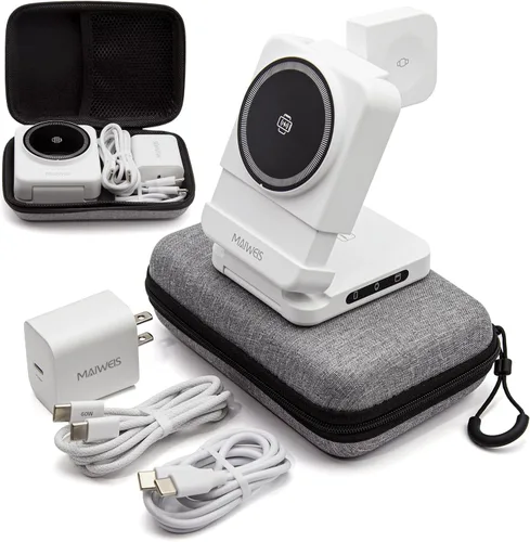 Miniatura 10 de Estación de carga inalámbrica plegable 3 en 1 Cargador plegable magnético para iPhone Apple Watch AirPods Estación de carga de viaje para Negro