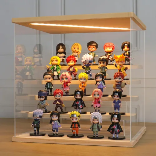 Miniatura 8 de LANSCOERY vitrina acrílica con iluminación LED, caja de exhibición de 5 niveles para coleccionables y figuras de acción, organizador transparente a