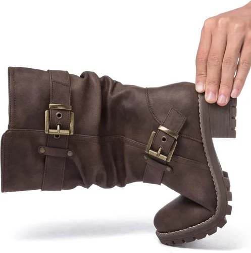 Miniatura 6 de GLOBALWIN Botas de vestir a media pantorrilla para mujer, botas de motociclista para mujer