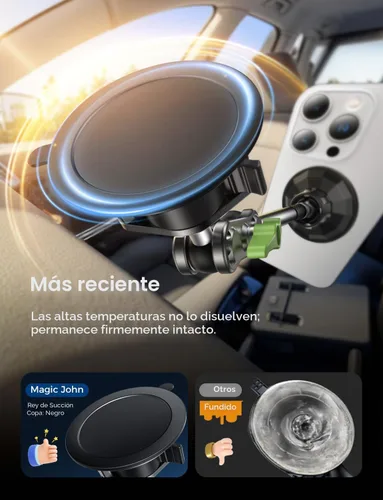 Miniatura 6 de MAGIC JOHN Soporte magnético para teléfono de coche [fuerte succión y fuerte magnético] Soporte de teléfono ajustable de 360° para parabrisas, metal