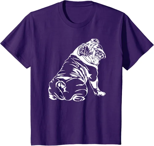 Miniatura 66 de Gracioso Bulldog Inglés playera perro Hund playera regalo, Azul (Heather blue)
