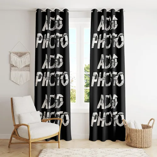 Miniatura 2 de Cortinas opacas personalizadas con ojales, cortinas de ventana personalizadas, añade fotos, texto personalizado para sala de estar, habitación
