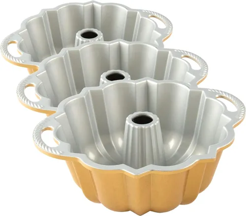 Miniatura 5 de Nordic Ware Anniversary Bundt 6 tazas, color dorado