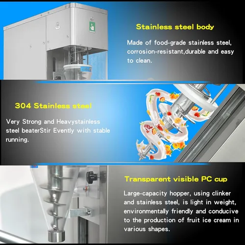 Miniatura 4 de Kolice Máquina de mezcla comercial de yogur congelado de fruta fresca, máquina mezcladora de helado de batido de yogur, máquina de mezcla de helado
