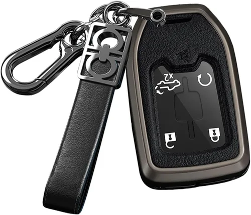 Miniatura 10 de ontto Funda para llave de coche con llavero de metal y piel sintética para Chevrolet Silverado Fit para GMC Sierra 1500 2500HD 3500HD Terrain Acadia