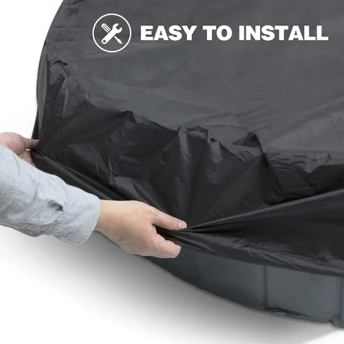 Miniatura 4 de Niubya Cubierta redonda para piscina para perros, cubierta plegable para piscina para mascotas, impermeable, a prueba de polvo y lavable, con diseño