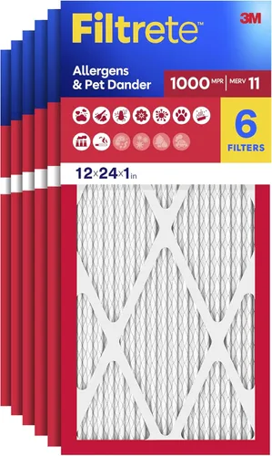 Filtrete - Filtro de aire MERV 11 y MPR 1000, 12 x 24 x 1 pulgadas, filtro electrostático plisado de 1 pulgada para 3 meses, para caldera y aire