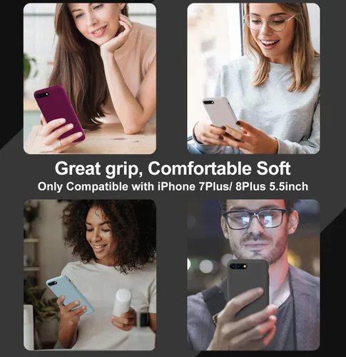 Miniatura 7 de Vooii Funda compatible con iPhone 8 Plus, iPhone 7 Plus, protección de goma de gel de silicona suave, forro de microfibra, carcasa rígida a prueba