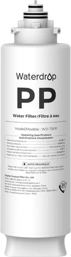 Waterdrop TSPP Filtro de agua para debajo del fregadero de sedimentos, reemplazo TSU-W Sistema de filtro de agua ultrafiltración de 3 etapas para