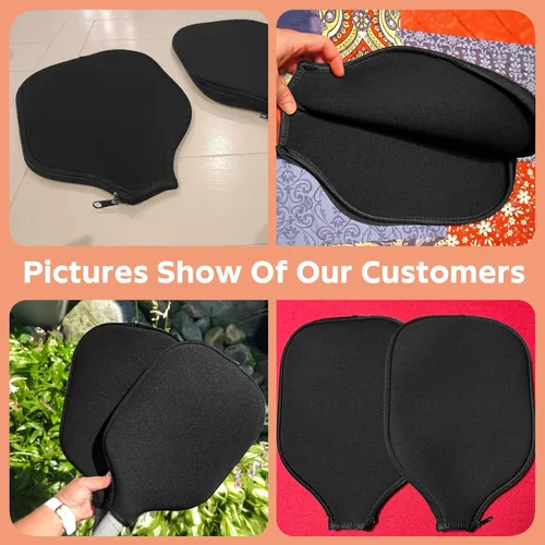 Miniatura 6 de 2 Pcs Pickleball Paddle Covers, Universal Case Size - 8.6 x 12.2 inches Zippered Racket Sleeve, Durable Neoprene Paddle Cover, Paddle Storage Bag