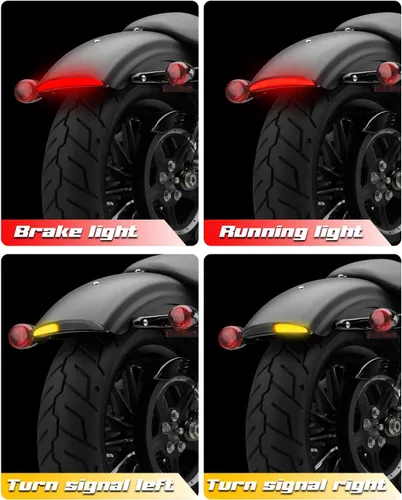 Miniatura 4 de Luz trasera LED para motocicleta, luz de freno difusora, guardabarros trasero, intermitentes compatibles con Harley Sportster Iron 883 XL1200C