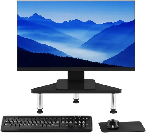 Miniatura 4 de Furinno Turn-N-Tube - Soporte elevador para monitor de esquina con tubos de acero inoxidable, Americano