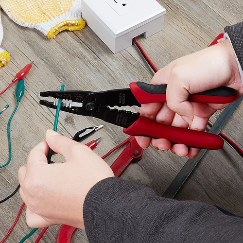 Miniatura 5 de WGGE WG-015 Pelacables profesional de 8 pulgadas/herramienta de prensado, cortador de cable/engarzadora, cableado y herramienta manual multifunción