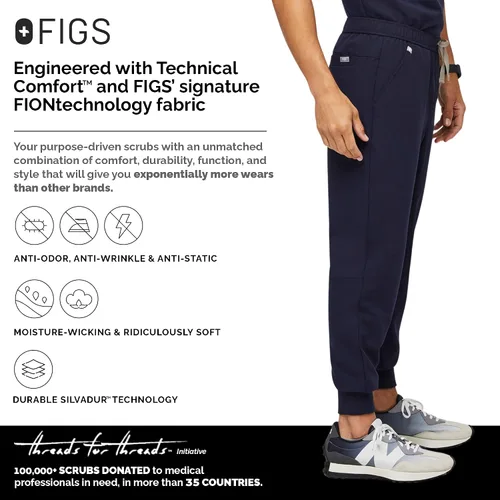 Miniatura 3 de FIGS Tansen - Pantalones deportivos para hombre, ajuste delgado, 5 bolsillos, elástico en 4 direcciones, pantalones quirúrgicos antiarrugas