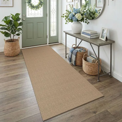 Miniatura 22 de EARTHALL Alfombra de pasillo 3x14 pies, alfombras lavables extra largas para pasillos, tejidas, antideslizante, alfombra trenzada para entrada