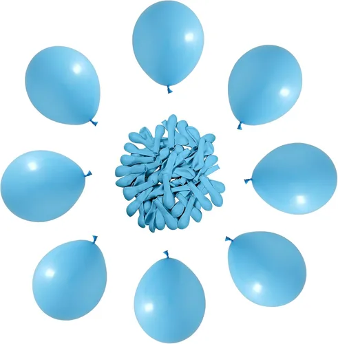 Miniatura 24 de Globos azul claro de látex de 5, 10, 12, 18 pulgadas, diferentes tamaños, 103 piezas de globos mate azul cielo azul bebé para decoración de fiesta
