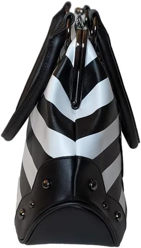 Miniatura 4 de Rock Rebel Edward Scissorhands - Bolsa de bolera Kisslock a rayas blancas y negras