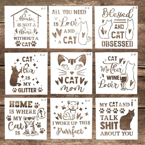 Miniatura 4 de Plantilla de plantilla decorativa reutilizable para manualidades, álbumes de recortes, pintura en pasteles, galletas, madera, lienzo, suelo, pared
