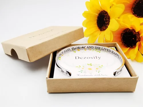 Miniatura 199 de Pulseras inspiradoras para mujer, joyería de acero inoxidable, con refranes, pulsera motivacional con mensaje oculto, pulseras grabadas para mejor
