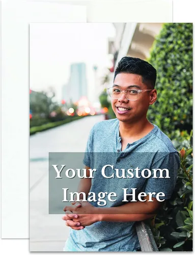 Tarjeta de felicitación personalizada con foto personalizada, sube tu imagen, agrega tu texto, tarjeta de felicitación para todas las ocasiones,