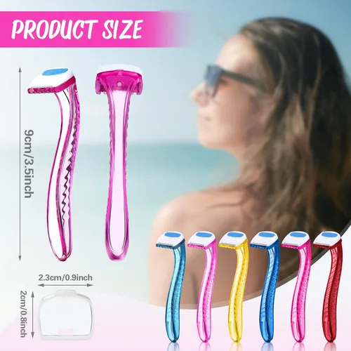 Miniatura 2 de Honoson 16 piezas de maquinilla de afeitar desechables para mujer, kit de afeitado de piel sensible con cubierta protectora, recortadora de Varios