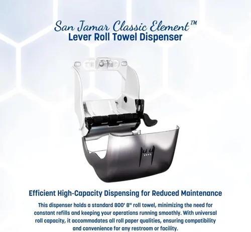 Miniatura 5 de San Jamar Clásico Perla Negra Set – Dispensador Híbrido de Jabón y Desinfectante (900 ml), Dispensador de Cubierta de Inodoro, y Dispensador