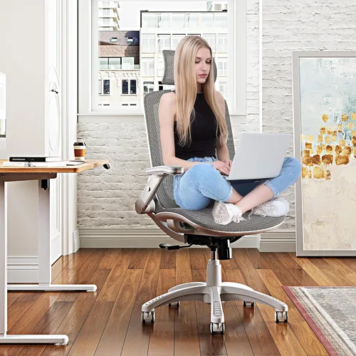 Miniatura 2 de GABRYLLY Silla de oficina ergonómica, silla de escritorio para casa de respaldo alto con reposacabezas, brazos abatibles, bloqueo de inclinación