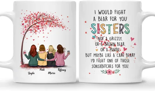 Miniatura 10 de Gossby - Taza de café personalizada para mujer, 2 unidades, con nombres personalizados Taza personalizada para dos mujeres, taza de café