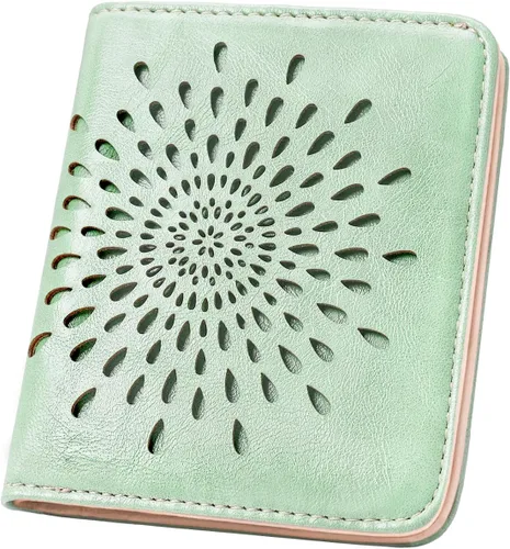 Miniatura 11 de APHISON Billetera pequeña delgada para mujeres y hombres, cartera RFID para mujer, diseño de girasol, de piel con girasol, tarjetero para tarjetas