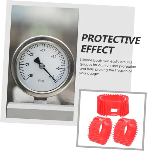 Miniatura 3 de DOITOOL 12 cubiertas de calibre para manguitos de protección de oxígeno acetileno para medidores de presión de propano fáciles de instalar y RedX4PCS