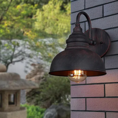Miniatura 3 de Aplique de pared Exterior Vintage de Cuello de cisne E26/E27, apliques de Hierro inoxidable, luminarias impermeables Amen, para puerta o terraza