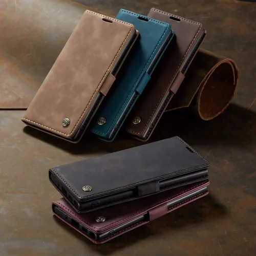 Miniatura 9 de japezop Funda tipo cartera compatible con Samsung Galaxy Note 10, con soporte magnético, funda protectora de piel sintética, estilo retro, con Azul