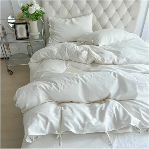 Miniatura 3 de Bed, White Duvet Cover Set Soft Double Large Super Soft Bedding Set Duvet Cover Sheet Pillowcase