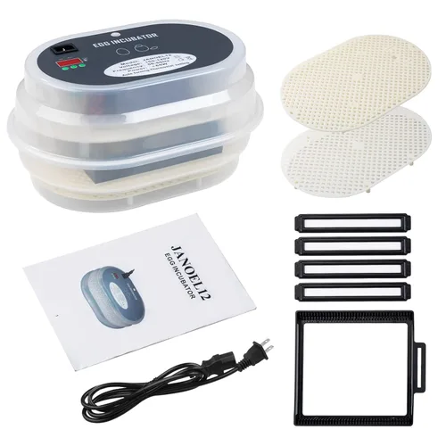 Miniatura 6 de HBlife Incubadora digital de huevos para incubar 9-12 huevos de pollo, codorniz y pato, con giro de huevos completamente automático y pantalla