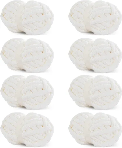Miniatura 32 de HOMBYS Hilo de Chenille Grueso Carbón para Crochet, Hilo Grueso Espeso y Esponjoso para Tejer, Hilo Súper Grueso para Tejer Mantas a Mano, Hilo