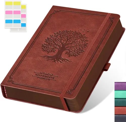 Miniatura 16 de FOCUS DAY Cuaderno de Cuero con Páginas Rayadas, 320 Páginas Cuaderno de Tapa Dura para Escribir y Tomar Notas para Mujeres y Hombres, B5