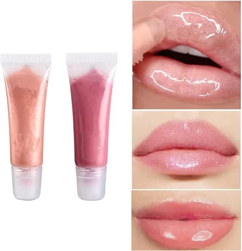 Miniatura 4 de BlingKingdom 6 piezas de tubos de brillo labial de 0.27 fl oz transparentes y suaves, contenedores vacíos rellenables para bálsamo labial, tubos