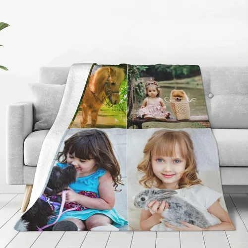 Miniatura 8 de Mantas de franela personalizadas, collage de imágenes, mantas de ropa de cama personalizadas para familia, día de la madre, regalo de cumpleaños