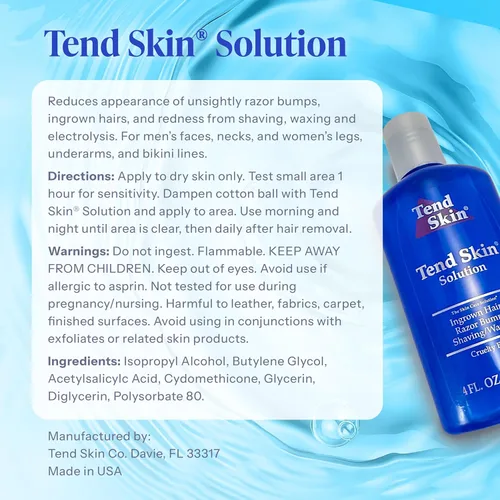 Miniatura 8 de Solución Tend Skin para cortes antiestéticos, pelos encarnados y quemaduras de afeitado, Tónico post-afeitado y depilación para hombres y mujeres