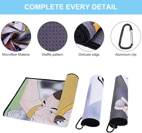 Miniatura 2 de Toalla de golf de 3 piezas, divertido juego de limpieza para palos de golf con clip, regalos divertidos para fanáticos del golf V2.0
