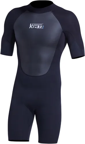 KMT Traje de neopreno para hombre, trajes de neopreno cortos de 0.079 in con cremallera trasera, trajes húmedos de alta elasticidad CR