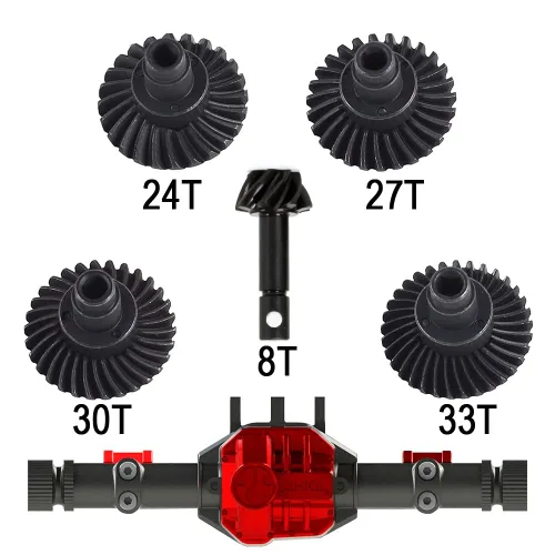 Miniatura 7 de Engranaje cónico RC, 30/8T Heavy Duty Overdrive Bevel Gear Set para 1/10 RC Crawler Axial SCX10 II AR44/45 Capra Portal Axle Piezas de repuesto